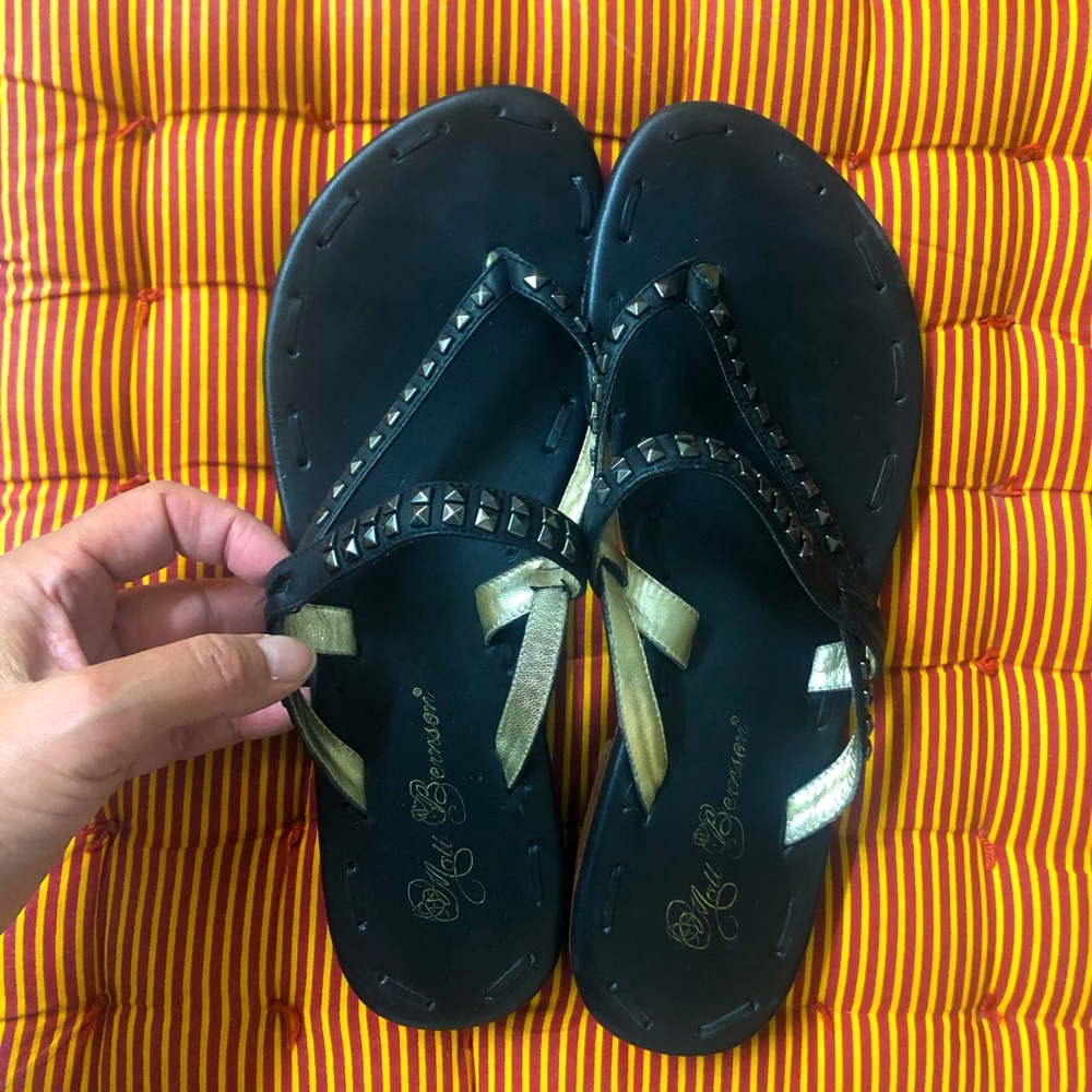 Studded Black Matt Bernson LOVE Sandal